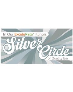 Excelerate Silver Circle 3'x6' Banner with Grommets